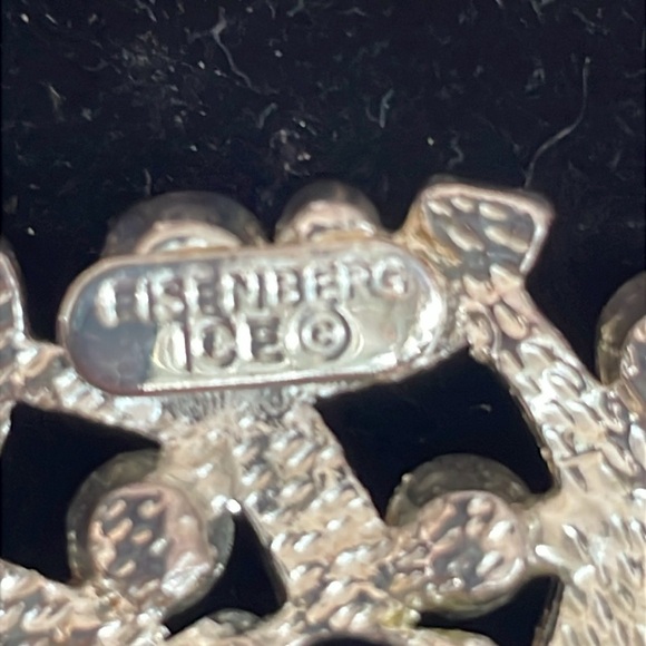 Vintage Eisenberg Ice Elegant Gold and Red Brooch - Picture 5 of 5